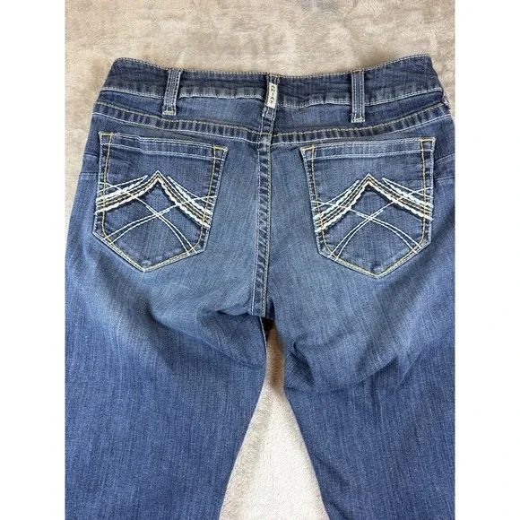 ARIAT Real Denim Jeans Women's 32R Riding Jean Whip Stitch Bootcut - Picture 4 of 12
